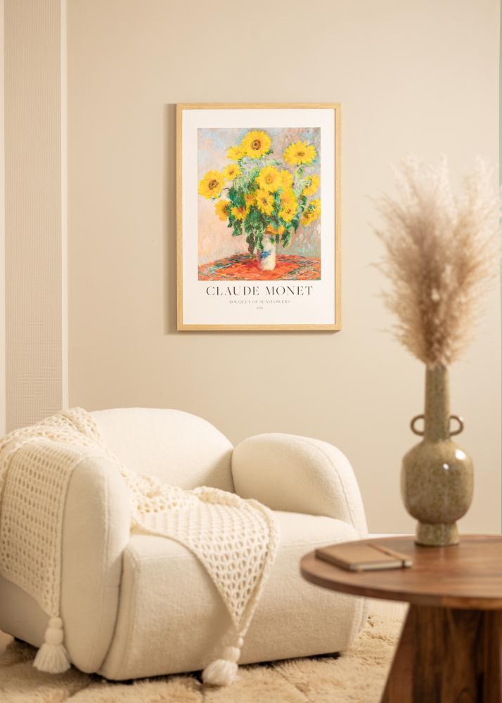 Ram med passepartou Rahmen Hermes natürlich Eiche 40x50 cm - Passepartout Weiß 28x38 cm