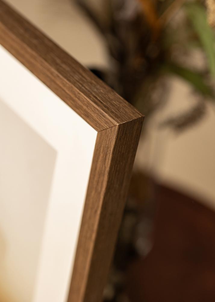 Ram med passepartou Rahmen Hermes Walnuss 70x90 cm - Passepartout Weiß 55x70 cm