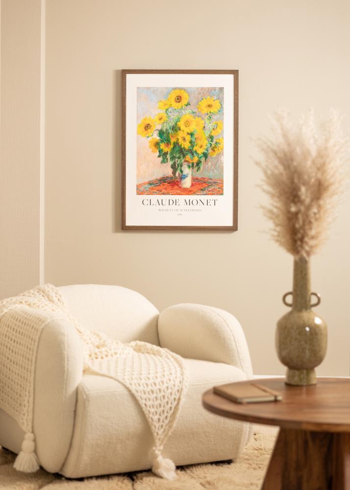 Ram med passepartou Rahmen Hermes Walnuss 70x90 cm - Passepartout Weiß 55x70 cm