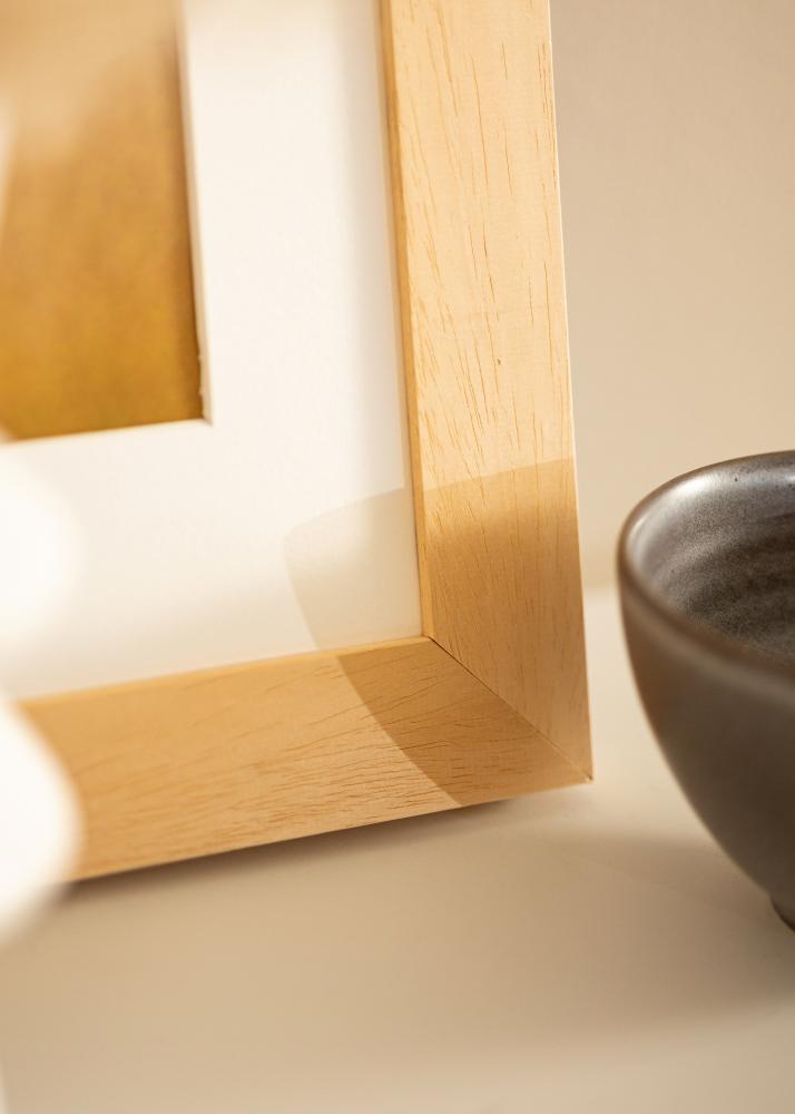 Ram med passepartou Rahmen Juno Holz 40x50 cm - Passepartout Weiß 27,5x37 cm