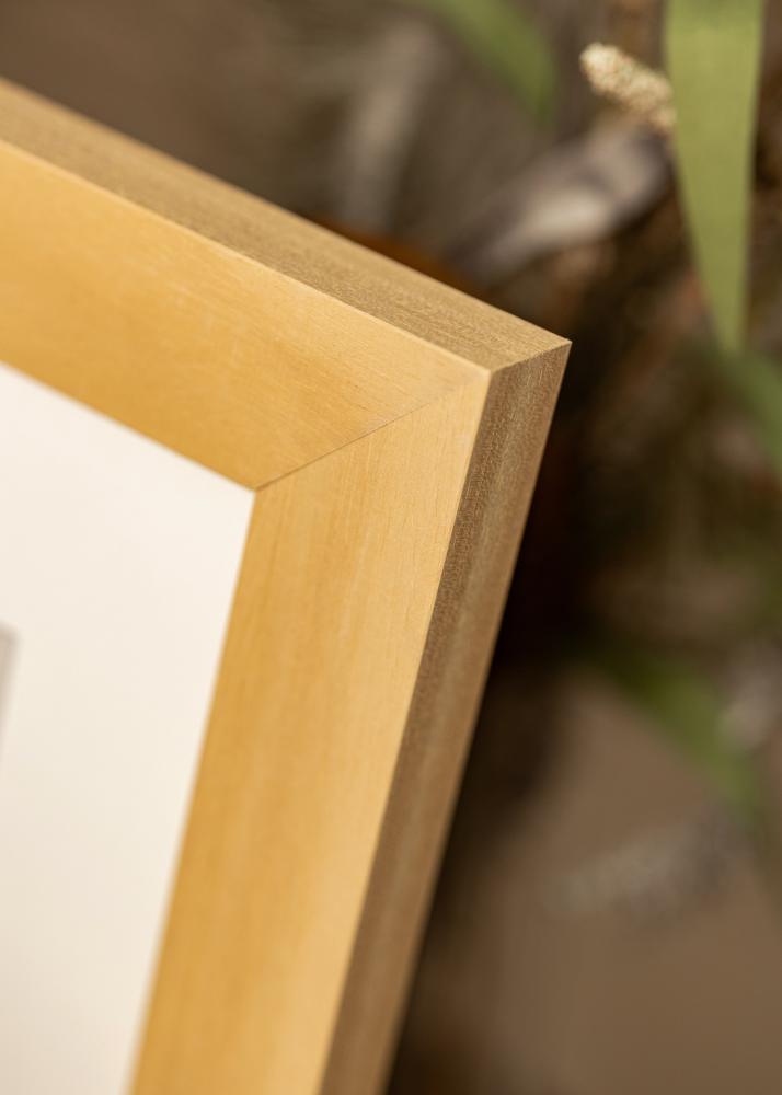 Ram med passepartou Rahmen Juno Holz 40x50 cm - Passepartout Weiß 27,5x37 cm