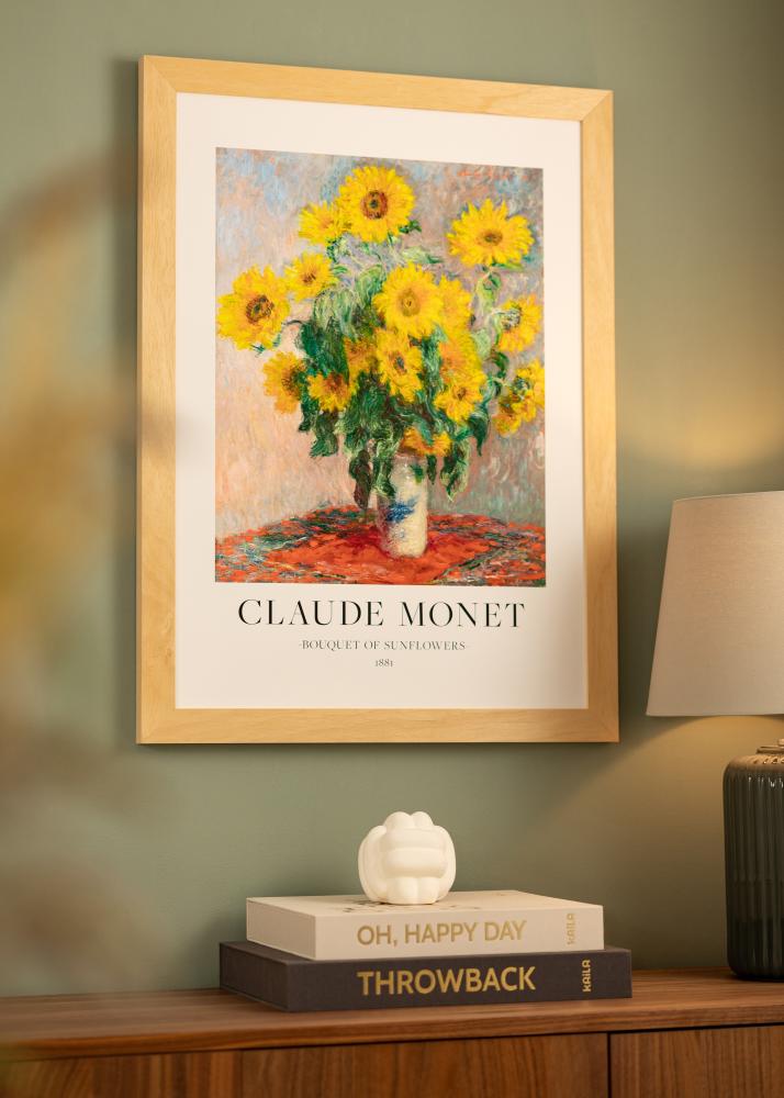 Ram med passepartou Rahmen Juno Holz 40x50 cm - Passepartout Weiß 27,5x37 cm