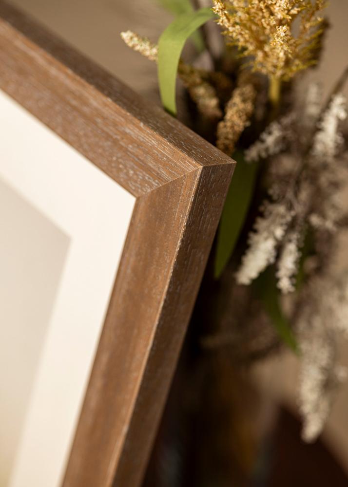 Ram med passepartou Rahmen Juno Grau 70x100 cm - Passepartout Weiß 62x93 cm