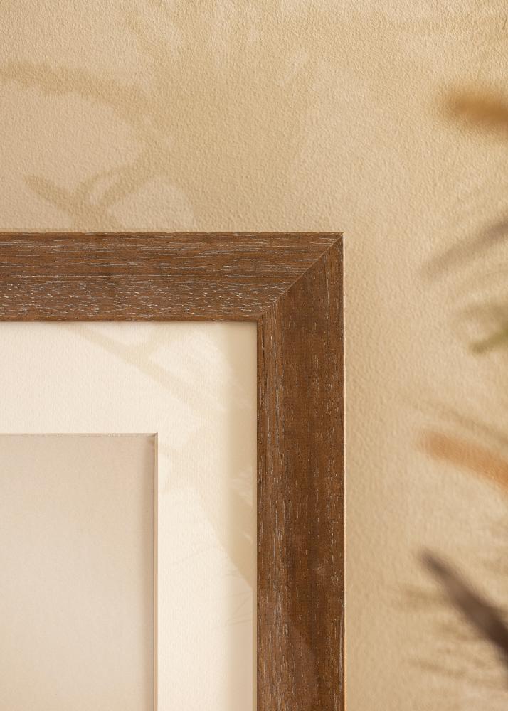 Ram med passepartou Rahmen Juno Grau 70x100 cm - Passepartout Weiß 62x93 cm