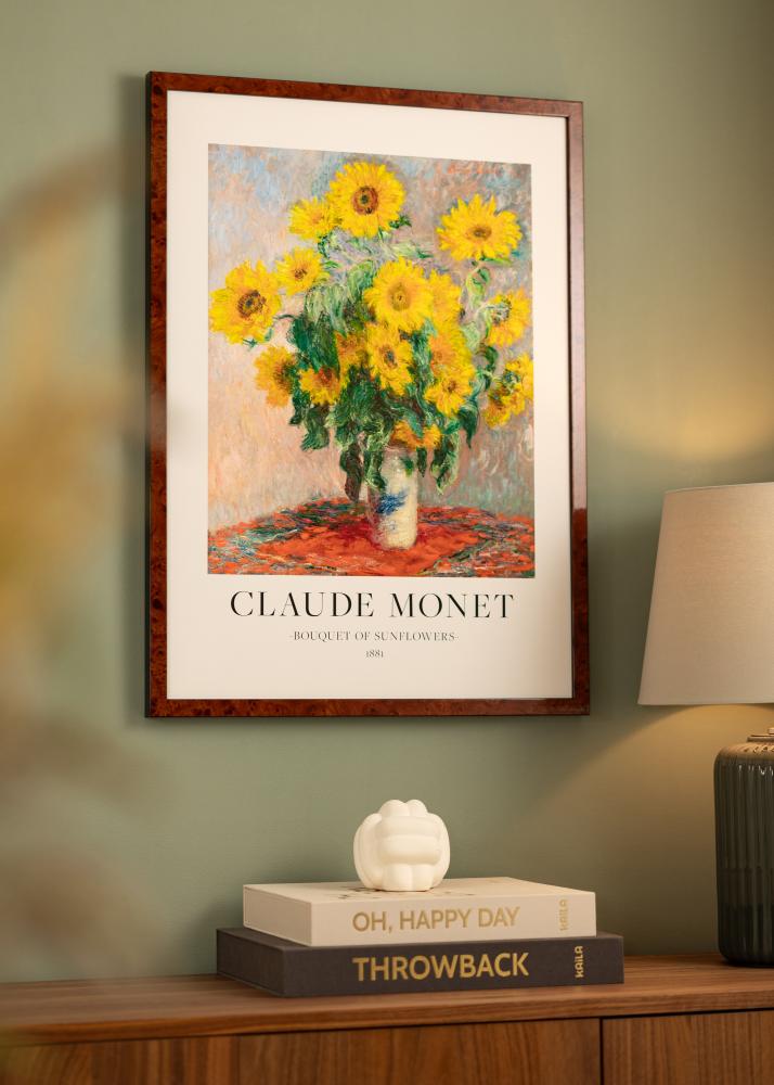 Ram med passepartou Rahmen Hermes Walnuss 42x59,4 cm - Passepartout Weiß 25x38 cm