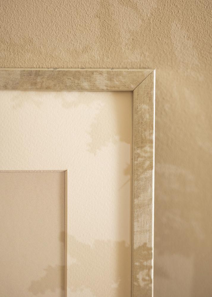 Ram med passepartou Rahmen Ares Silber 30x40 cm - Passepartout Weiß 22x32 cm