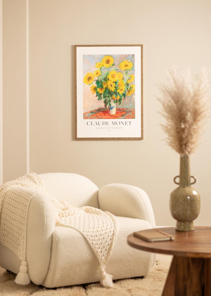 Ram med passepartou Rahmen Ares Messing 40x50 cm - Passepartout Weiß 30x40 cm