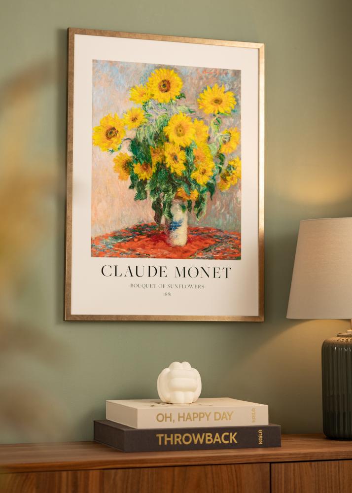 Ram med passepartou Rahmen Ares Messing 40x50 cm - Passepartout Weiß 30x40 cm