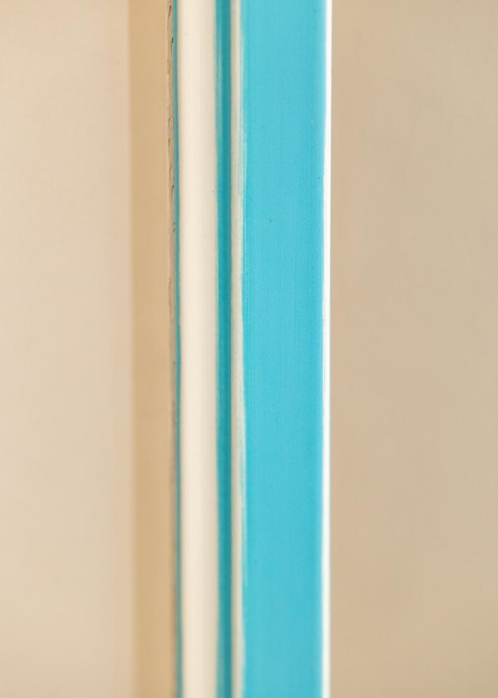 Ram med passepartou Rahmen Diana Hellblau 24x30 cm - Passepartout Weiß 5x8 inches