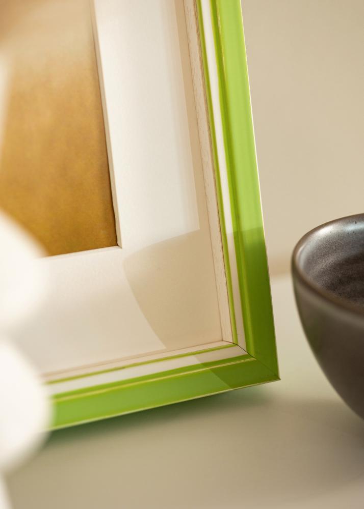 Ram med passepartou Rahmen Diana Hellgrün 50x60 cm - Passepartout Weiß 40x50 cm