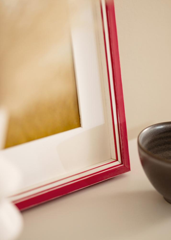 Ram med passepartou Rahmen Diana Rot 45x60 cm - Passepartout Weiß 35x50 cm