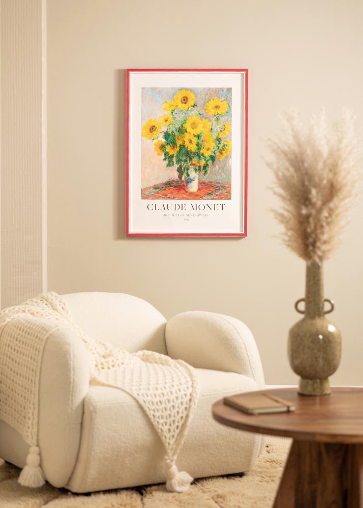 Ram med passepartou Rahmen Diana Rot 45x60 cm - Passepartout Weiß 35x50 cm