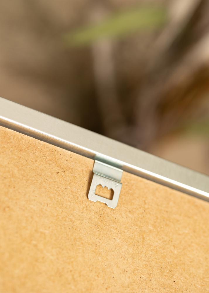 Ram med passepartou Rahmen Minerva Silber 50x60 cm - Passepartout Weiß 16x19 inches