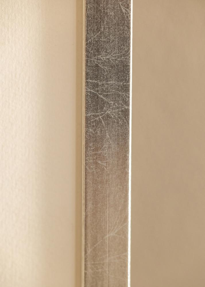 Ram med passepartou Rahmen Minerva Silber 50x60 cm - Passepartout Weiß 16x19 inches