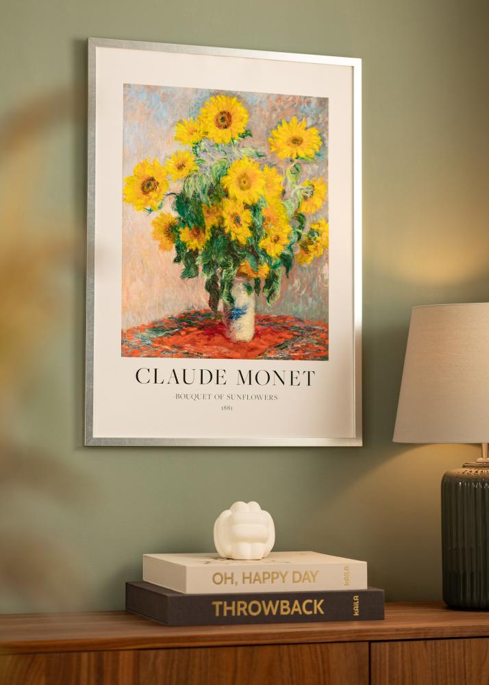 Ram med passepartou Rahmen Minerva Silber 50x60 cm - Passepartout Weiß 16x19 inches