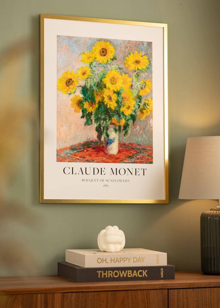 Ram med passepartou Rahmen Minerva Gold 40x50 cm - Passepartout Weiß 28x38 cm