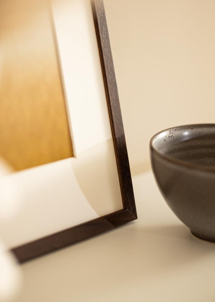 Ram med passepartou Rahmen Edsbyn Walnuss 25x40 cm - Passepartout Weiß 15x30 cm