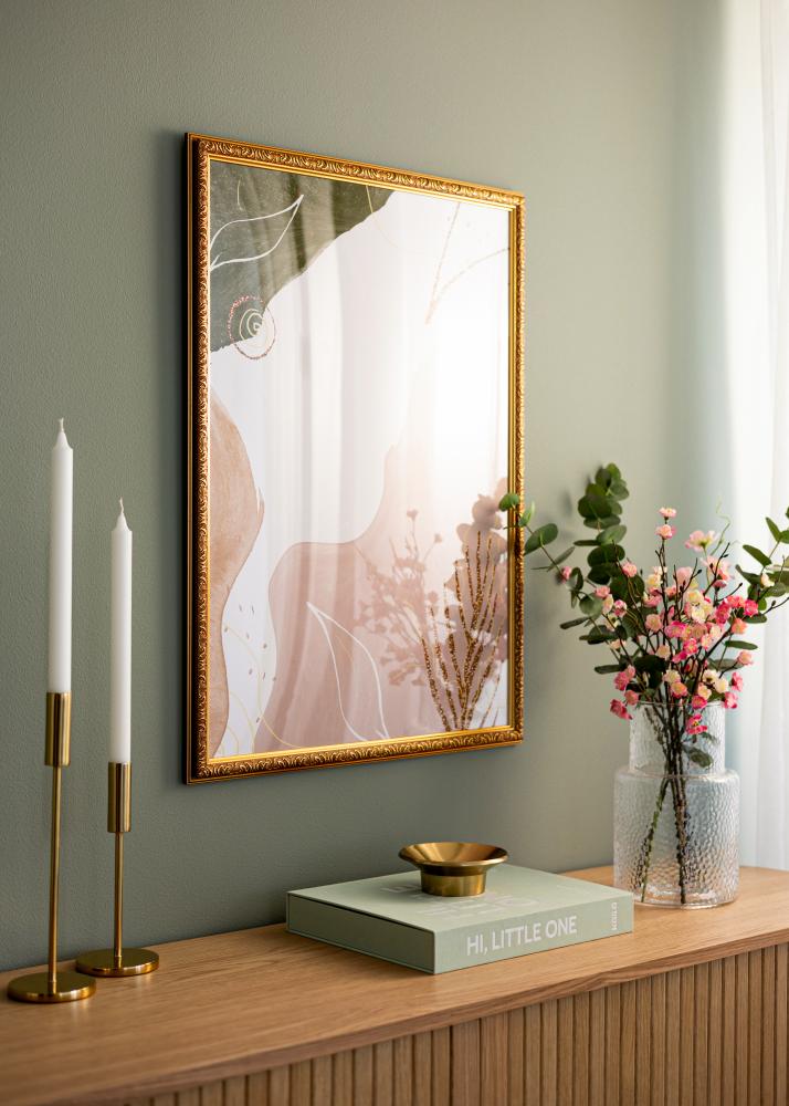 Ram med passepartou Rahmen Swirl Gold 30x40 cm - Passepartout Weiß 21x29,7 cm