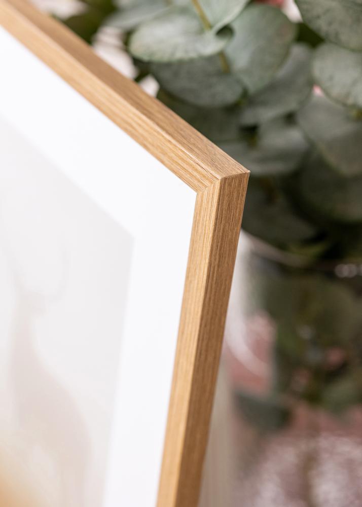 Ram med passepartou Rahmen Modern Teak 50x70 cm - Passepartout Weiß 42x59,4 cm