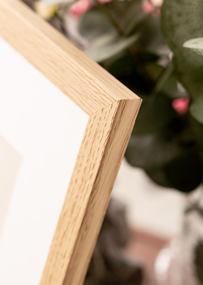 Ram med passepartou Rahmen Tidlös Massiv Eiche 40x50 cm - Passepartout Weiß 29,7x42 cm