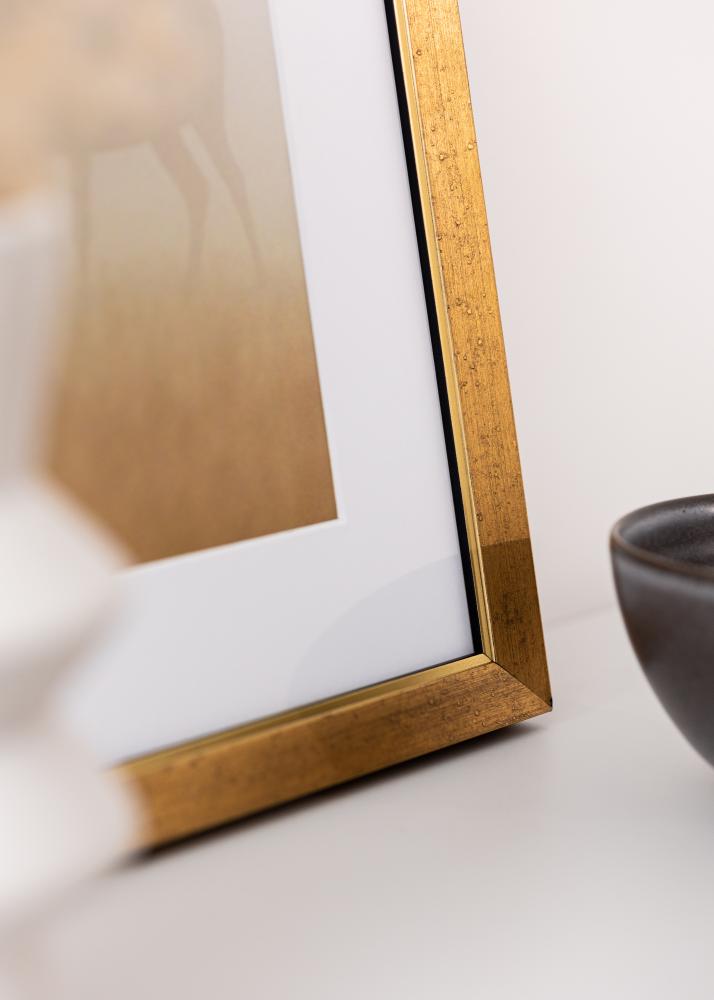 Jämtlands Ramfabrik Rahmen Brema Acrylglas Gold 21x29,7 cm (A4)