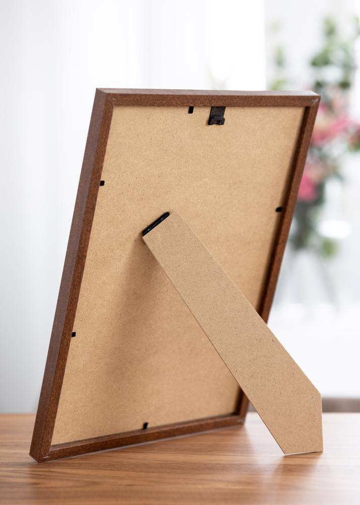 Ram med passepartou Rahmen Modern heißbraun 20x30 cm - Passepartout Weiß 15x21 cm