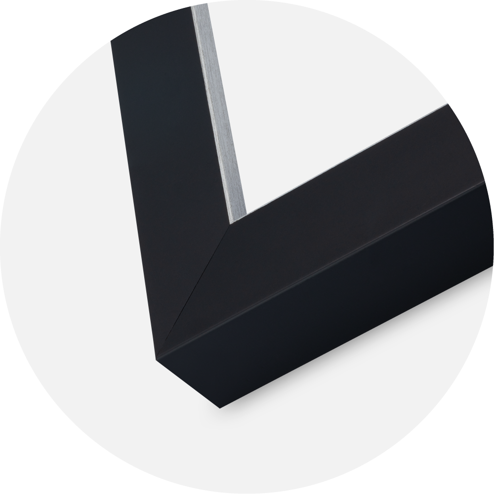 Jämtlands Ramfabrik Rahmen Sussex Acrylglas Schwarz/Silber 40x40 cm