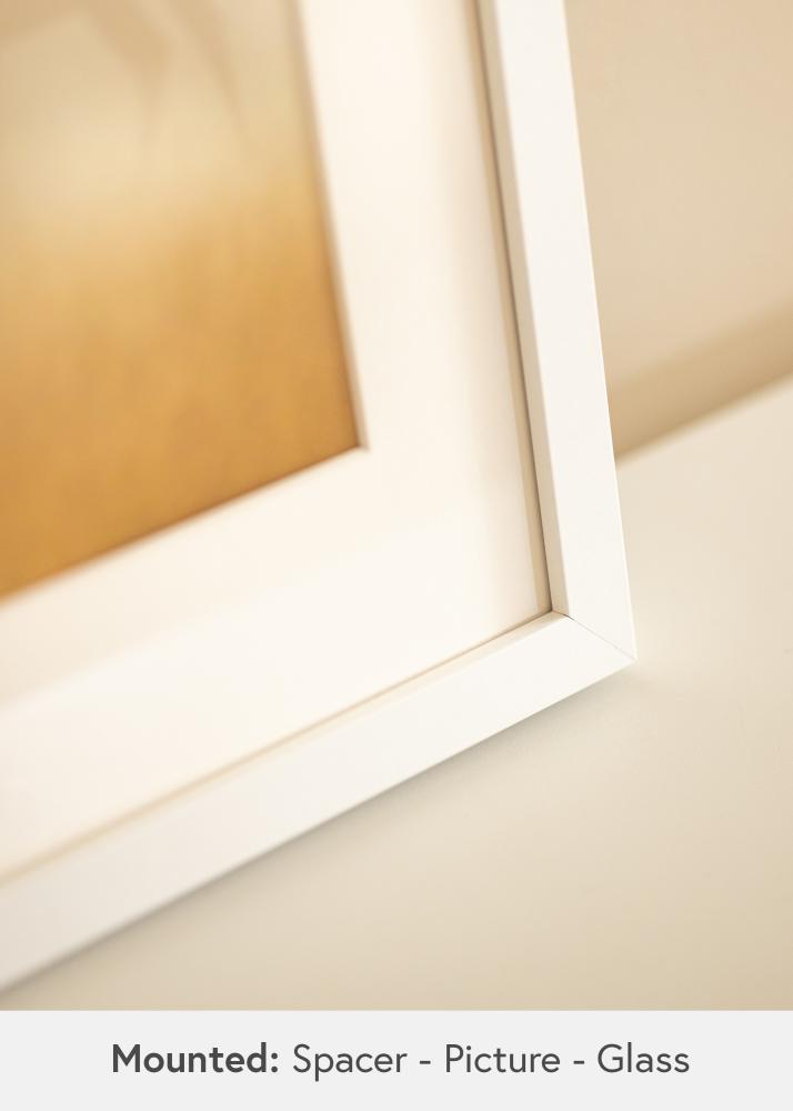 Ram med passepartou BGA Kastenrahmen Weiß 40x60 cm - Passepartout Weiß 32,9x48,3 cm