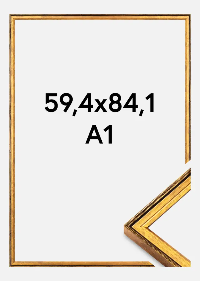 Jämtlands Ramfabrik Rahmen Ringa Acrylglas Gold 59,4x84,1 cm (A1)