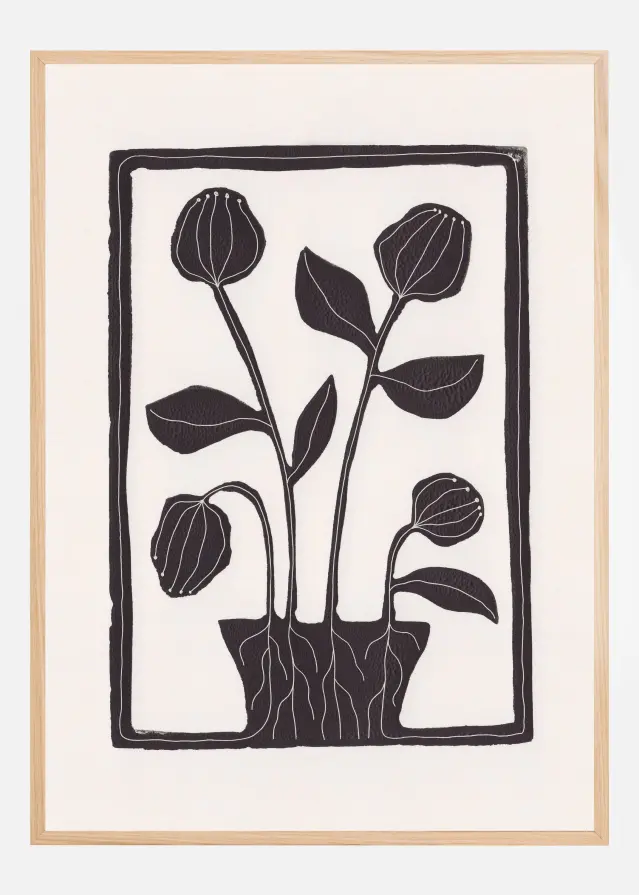 Bildverkstad Floral Serenity / Lino Print Poster