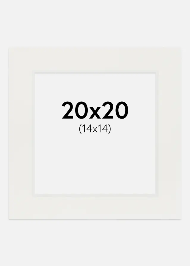 Konstlist Crescent Passepartout Weiß 3 mm (weißer Kern) 20x20 cm (14x14)