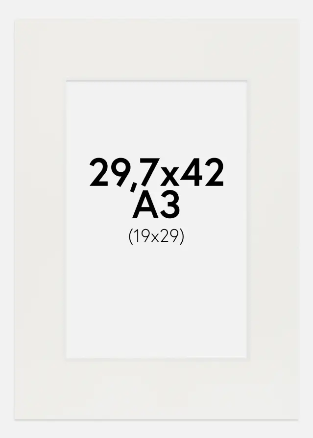 Konstlist Crescent Passepartout Weiß 3 mm (weißer Kern) 29,7x42 cm (19x29)