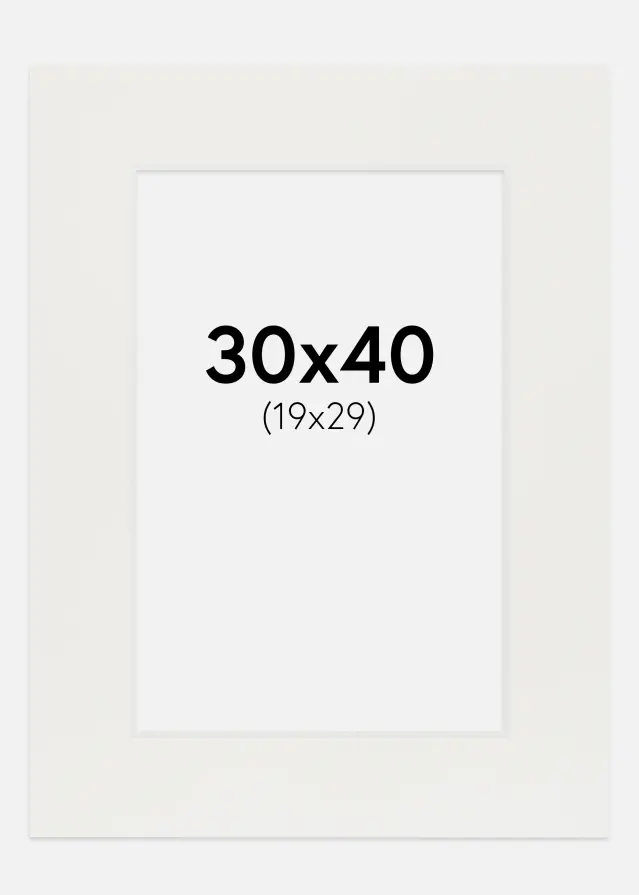 Konstlist Crescent Passepartout Weiß 3 mm (weißer Kern) 30x40 cm (19x29)