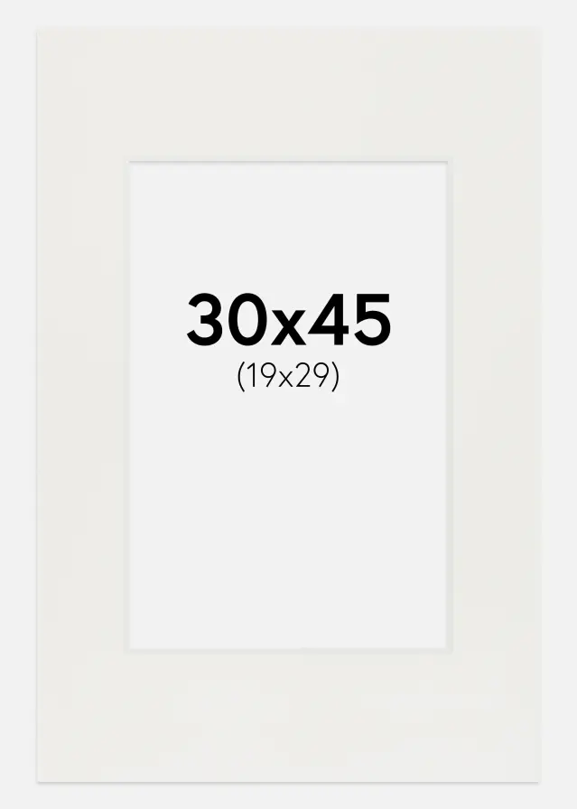 Konstlist Crescent Passepartout Weiß 3 mm (weißer Kern) 30x45 cm (19x29)
