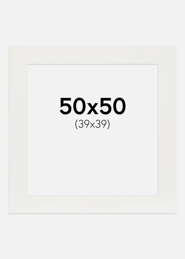 Konstlist Crescent Passepartout Weiß 3 mm (weißer Kern) 50x50 cm (39x39)