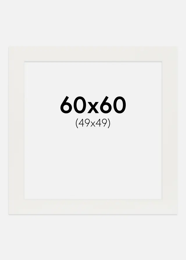 Konstlist Crescent Passepartout Weiß 3 mm (weißer Kern) 60x60 cm (49x49)