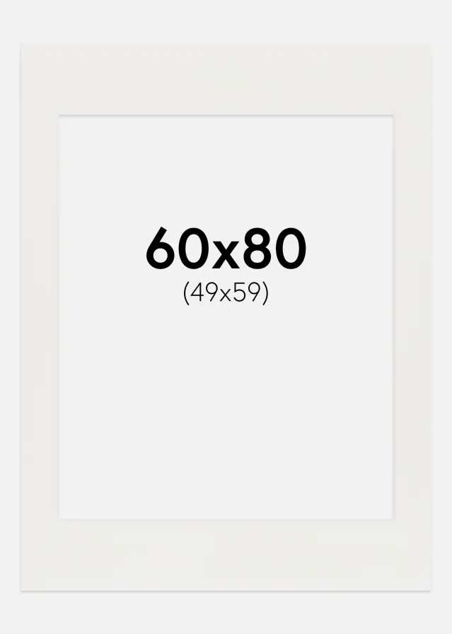 Konstlist Crescent Passepartout Weiß 3 mm (weißer Kern) 60x80 cm (49x59)