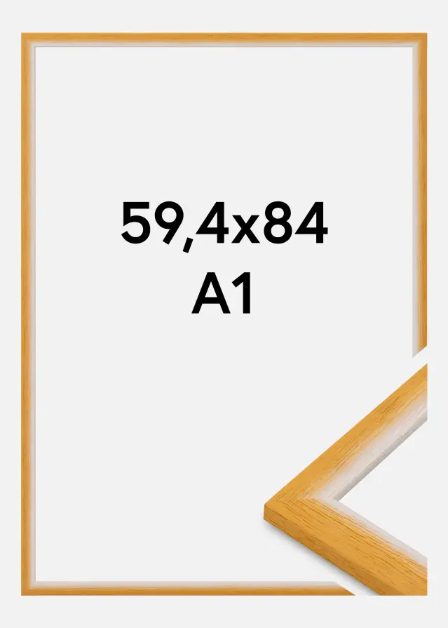 Jämtlands Ramfabrik Rahmen Cornwall Acrylglas Gold 59,4x84,1 cm (A1)