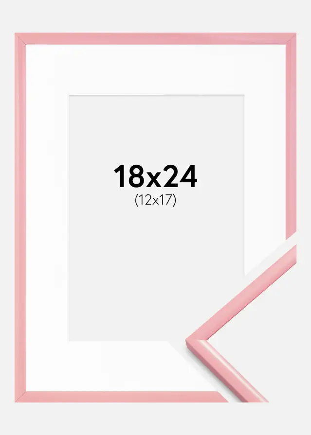 Ram med passepartou Rahmen New Lifestyle Rosa 18x24 cm - Passepartout Weiß 13x18 cm