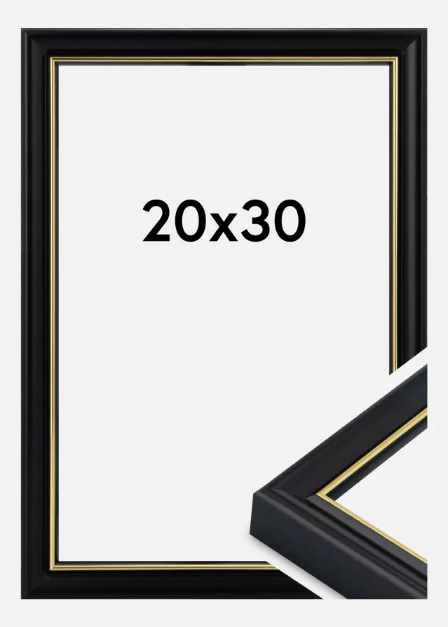 Jämtlands Ramfabrik Rahmen Canterbury Acrylglas Schwarz 20x30 cm