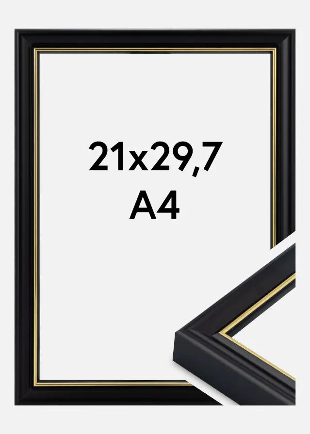 Jämtlands Ramfabrik Rahmen Canterbury Acrylglas Schwarz 21x29,7 cm (A4)
