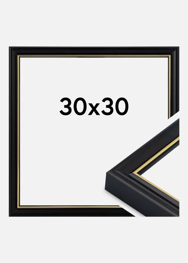 Jämtlands Ramfabrik Rahmen Canterbury Acrylglas Schwarz 30x30 cm