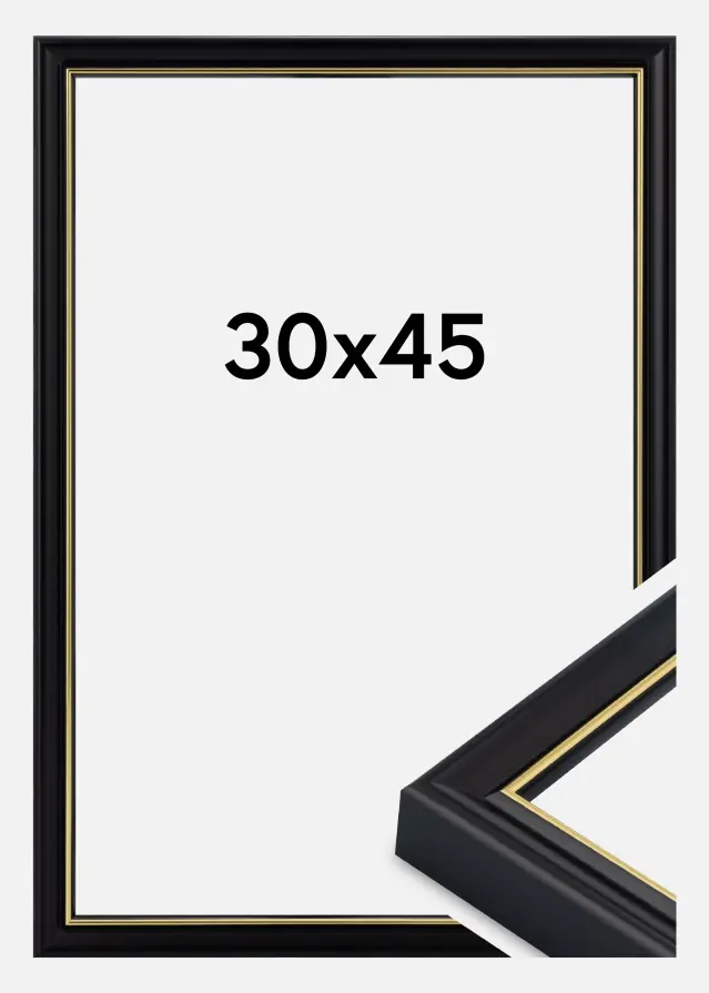 Jämtlands Ramfabrik Rahmen Canterbury Acrylglas Schwarz 30x45 cm