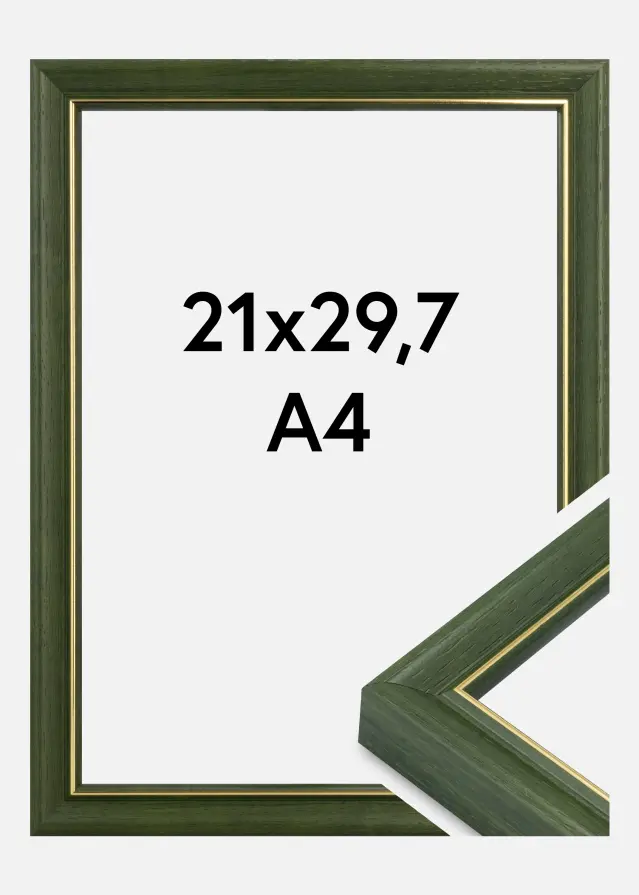Jämtlands Ramfabrik Rahmen Canterbury Acrylglas Grün 21x29,7 cm (A4)