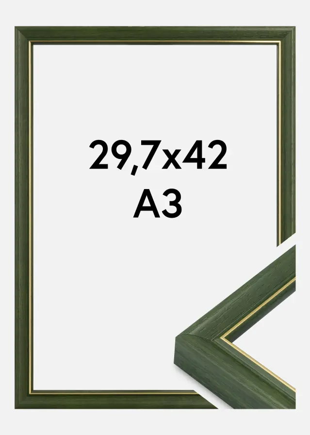 Jämtlands Ramfabrik Rahmen Canterbury Acrylglas Grün 29,7x42 cm (A3)