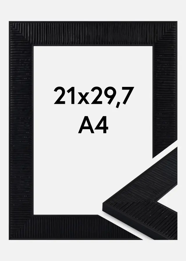 Jämtlands Ramfabrik Rahmen Lund Acrylglas Schwarz 21x29,7 cm (A4)