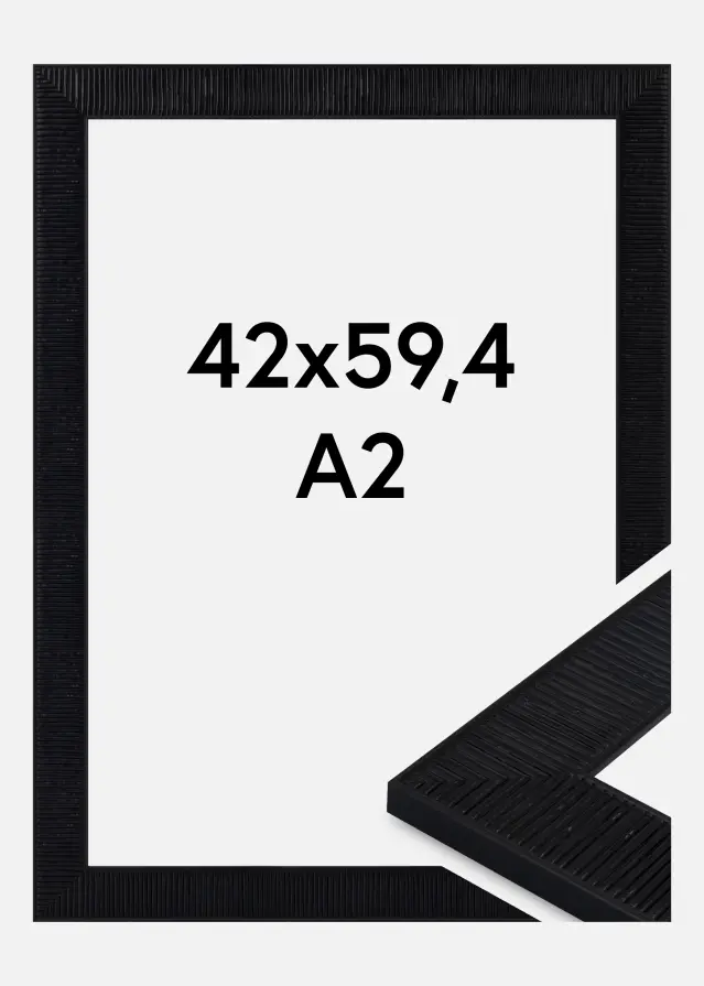 Jämtlands Ramfabrik Rahmen Lund Acrylglas Schwarz 42x59,4 cm (A2)