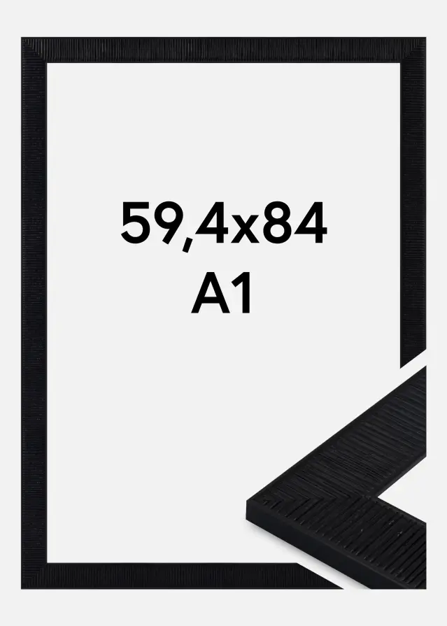 Jämtlands Ramfabrik Rahmen Lund Acrylglas Schwarz 59,4x84 cm (A1)