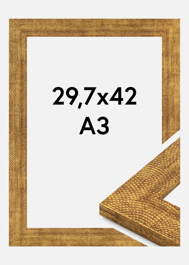 Jämtlands Ramfabrik Rahmen Linea Acrylglas Gold 29,7x42 cm (A3)