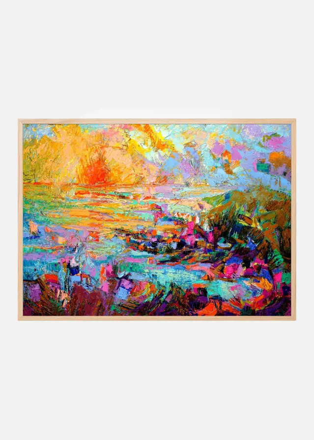 Bildverkstad Sunset Over A Vivid Landscape Poster
